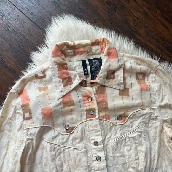 Mix It Western Textured Multi-Pattern Button Down Shirt - Picture 3 of 10